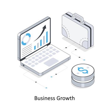 Business Growth izometrik hisse senedi çizimi. EPS Dosya illüstrasyonu