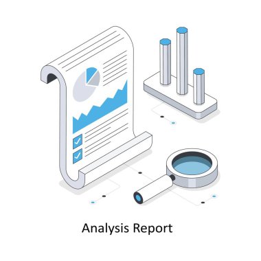Analiz Raporu izometrik hisse senedi çizimi. EPS Dosya illüstrasyonu