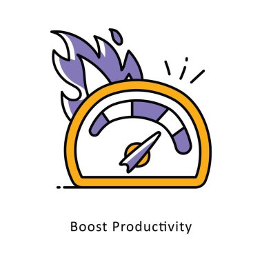 Üretkenliği arttır, izometrik hisse senedi çizimi. EPS Dosya illüstrasyonu