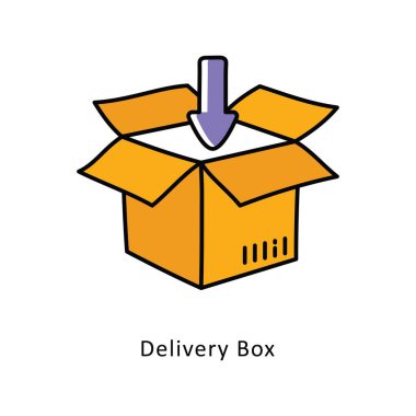 Teslimat Kutusu izometrik hisse senedi çizimi. EPS Dosya illüstrasyonu