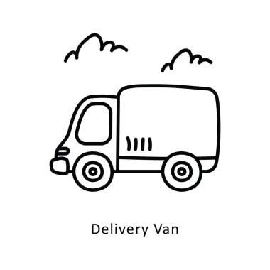 Kargo Van izometrik hisse senedi çizimi. EPS Dosya illüstrasyonu