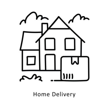 Ev teslimatı izometrik hisse senedi çizimi. EPS Dosya illüstrasyonu