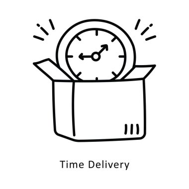 Zaman Teslimatı izometrik hisse senedi çizimi. EPS Dosya illüstrasyonu