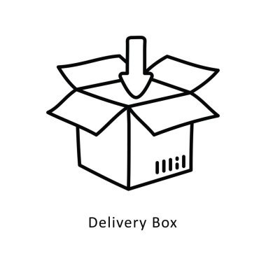 Teslimat Kutusu izometrik hisse senedi çizimi. EPS Dosya illüstrasyonu