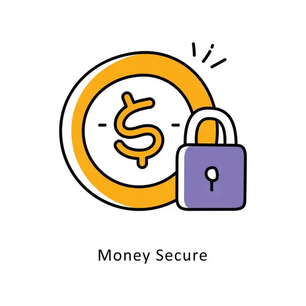 Para Güvenliği, izometrik hisse senedi çizimi. EPS Dosya illüstrasyonu