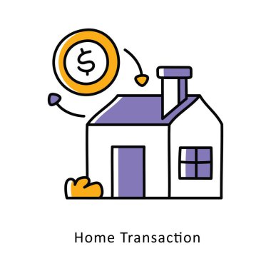 Ev İşlemi Doldurulmuş Taslak İzometrik Stok Çizimi Satıldı. EPS Dosya illüstrasyonu