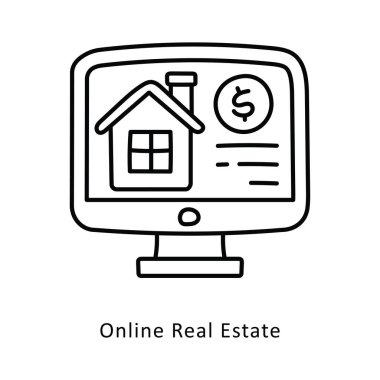 Çevrimiçi Emlak Satıldı Ana Hattı izometrik hisse senedi çizimi. EPS Dosya illüstrasyonu