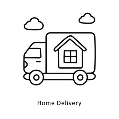 Ev Teslimatı Özeti izometrik hisse senedi çizimi. EPS Dosya illüstrasyonu