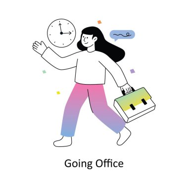 Ofis Gradyan Düz Tasarım Vektörü illüstrasyonuna geçiyoruz. Hisse senedi bozulması. 