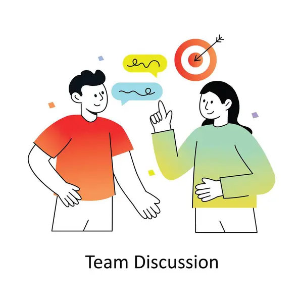 Takım Tartışması Gradyan Düz Stil Tasarım Vektörü çizimi. Hisse senedi bozulması. 