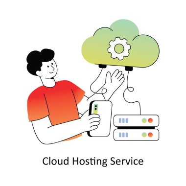 Sunucu Ağı Düz Biçim Tasarım Vektörü illüstrasyonu. Hisse senedi bozulması. 