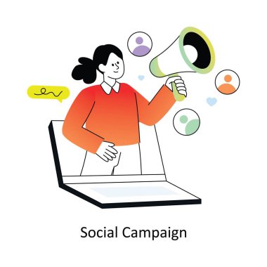 Sosyal Ağ Düzey Tasarım Vektörü illüstrasyonu. Hisse senedi bozulması. 