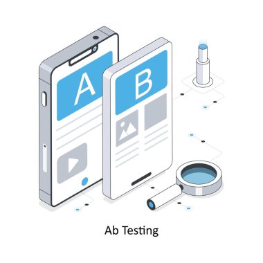 AB Test İzometrik Stok İllüstrasyonu Eps 10 Dosyası