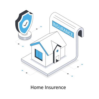 Ev Sigortası izometrik hisse senedi çizimi. EPS Dosya illüstrasyonu