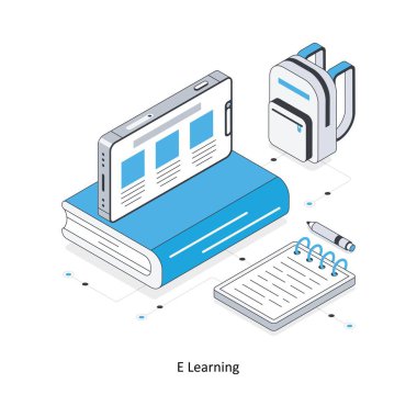 İzometrik hisse senedi çizimi öğreniliyor. EPS Dosya illüstrasyonu