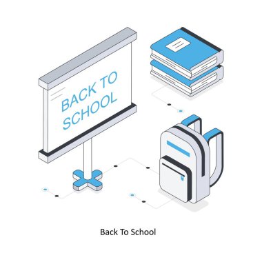 Okulun izometrik hisse senedi çizimine geri dönelim. EPS Dosya illüstrasyonu