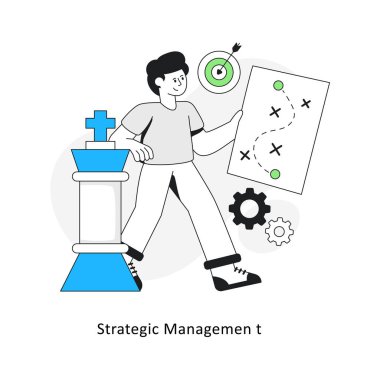 Stratejik Yönetim izometrik hisse senedi çizimi. EPS Dosya illüstrasyonu