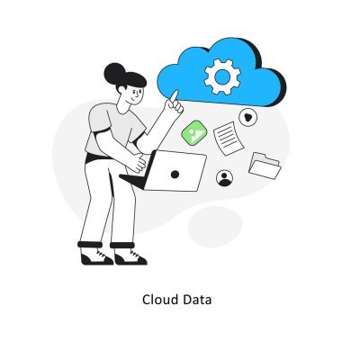 Bulut Veri İzometrik Stok Çizimi. EPS Dosya illüstrasyonu