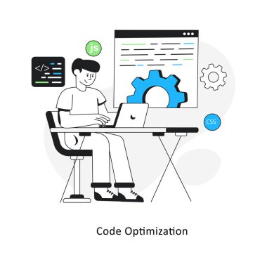 Kod optimizasyonu izometrik hisse senedi çizimi. EPS Dosya illüstrasyonu