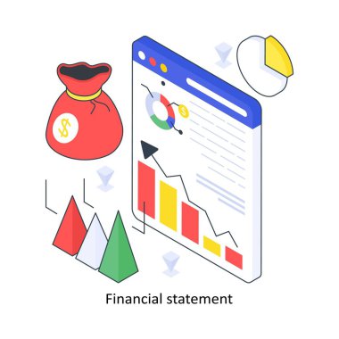 Mali durum izometrik renkli illüstrasyon. EPS Dosya illüstrasyonu
