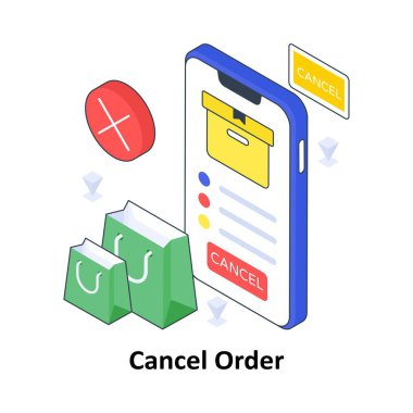 İzometrik Renkli Resimleri İptal Et. EPS Dosya illüstrasyonu