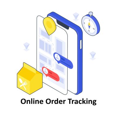 Çevrimiçi Düzen İzleme İzleme İzleme Renkli Çizim. EPS Dosya illüstrasyonu