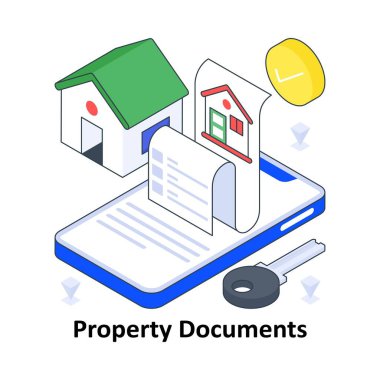 Özellik Belgeleri izometrik renkli resimleme. EPS Dosya illüstrasyonu
