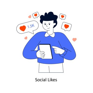 Sosyal Hizmetler düz stil tasarım vektör çizimini seviyor. hisse illüstrasyonu