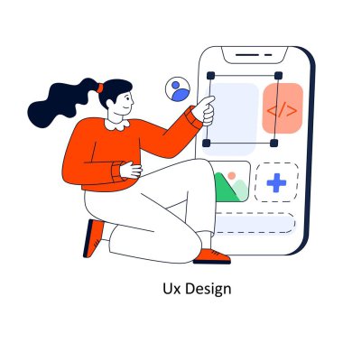 UX tasarımı Düz Tasarım Vektörü illüstrasyonu. Stok illüstrasyonu