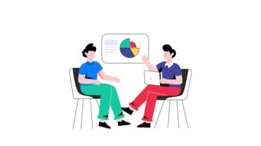 İş Danışmanı 2D animasyon. 4K 