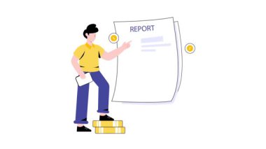 Hesap Raporu 2D animasyon. 4K 