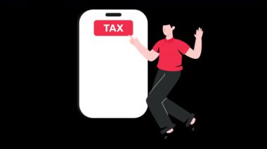 Vergi Uygulaması 2D Motion Grafik Animasyonu 4K-124; Alfa Kanalı-124; Döngülü