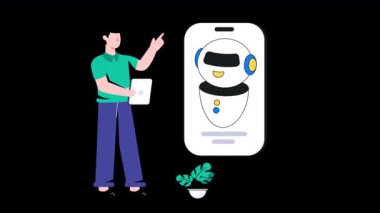 Robot Analizi 2D Hareket Grafikleri Animasyonu 4K-124Alfa Kanalı