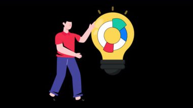 Finansal Fikir 2D Hareket Grafikleri Animasyon 4K-124; Alfa Kanal 124; Döngülü