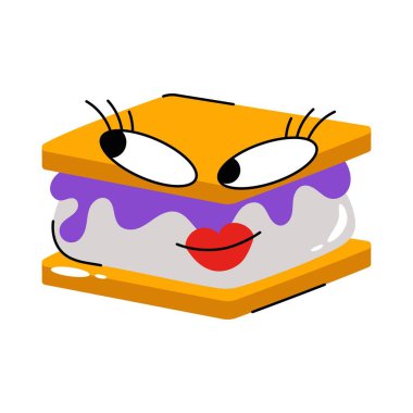 Sandviç vektörü çıkartması. Eps 10 dosyası