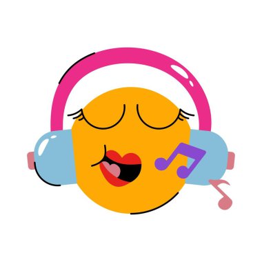 Müzik dinleme vektörü çıkartması. Eps 10 dosyası