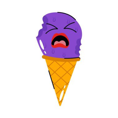 Dondurma külahı vektör çıkartması. Eps 10 dosyası