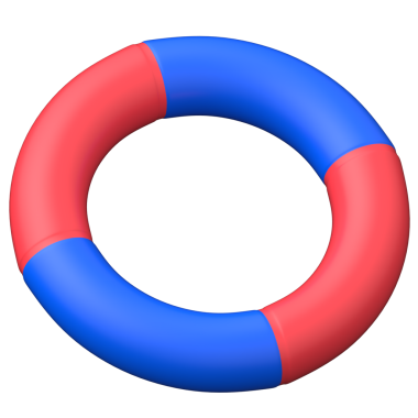 Şeffaf arkaplanda Yüzme Yüzüğü 3B simgesi