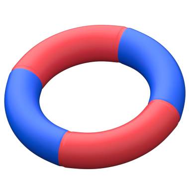 Şeffaf arkaplanda Yüzme Yüzüğü 3B simgesi