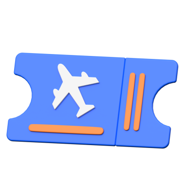 Şeffaf arkaplanda 3B bilet simgesi