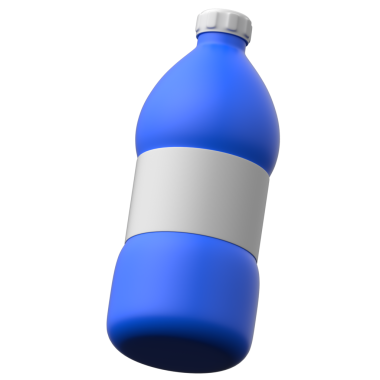 Şeffaf arkaplanda su şişesi 3B simgesi