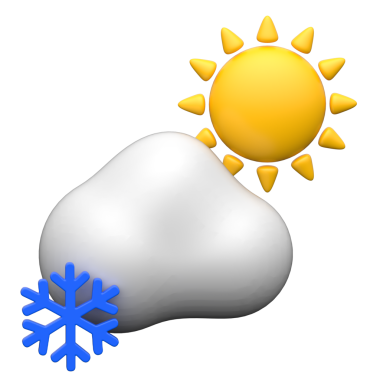 Şeffaf arkaplanda 3B hava simgesi
