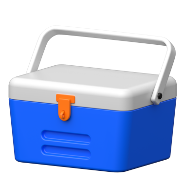 Şeffaf arkaplanda 3B buz kutusu simgesi