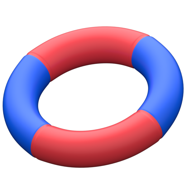 Şeffaf arkaplanda Yüzme Yüzüğü 3B simgesi