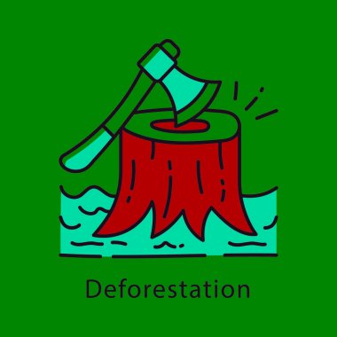 Ormansızlaştırma Vektörü Doldurulmuş Taslak biçim simgesi. Eps 10 dosyası