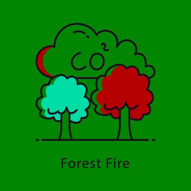 Orman yangını taslak simgesini doldurdu. EPS 10 Dosyası