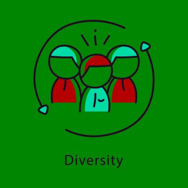 Çeşitlilik Vektörü Doldurulmuş Taslak Biçim Simgesi. Eps 10 dosyası