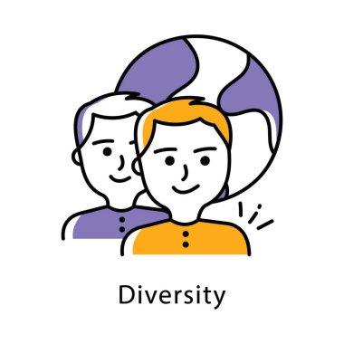 Çeşitlilik Vektörü Doldurulmuş Taslak Biçim Simgesi. Eps 10 dosyası