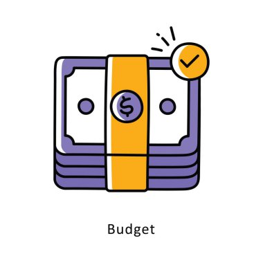 Bütçe Doldurulmuş Taslak simgeleri biçim illüstrasyonu. EPS 10 Dosyası