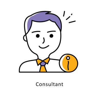 Danışman Doldurulmuş Taslak simgeleri biçim illüstrasyonu. EPS 10 Dosyası